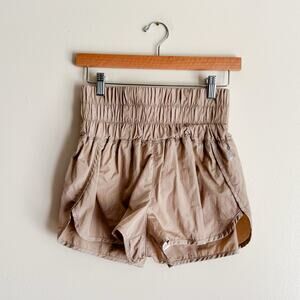 Free People Movement Tan The Way Home Run Athletic Shorts Small Workout